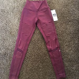plum/purple colored leggings